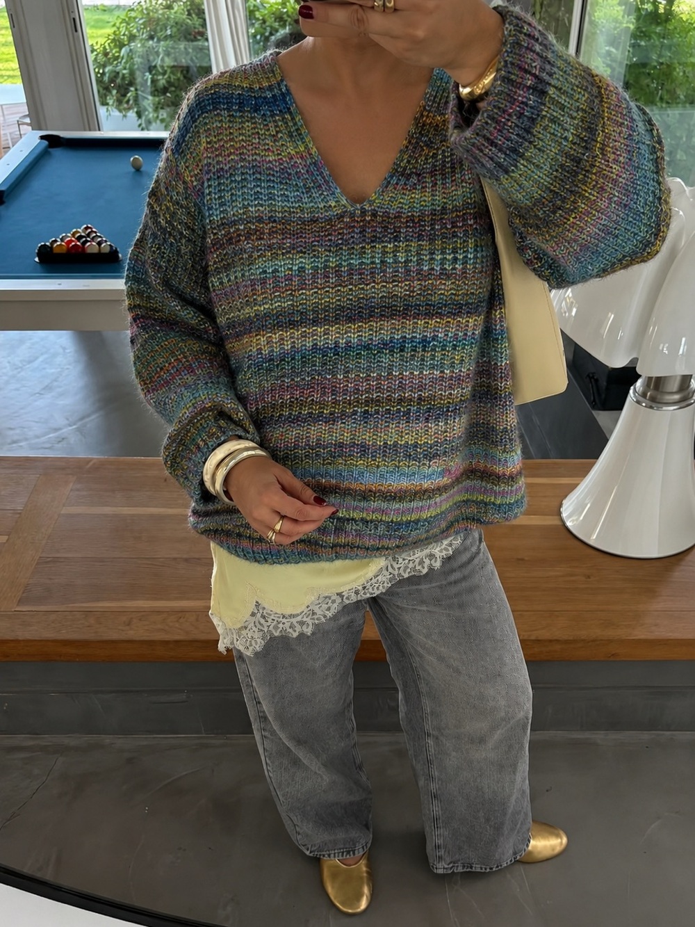 Lou & Grey Colorful Knit V-Neck Sweater